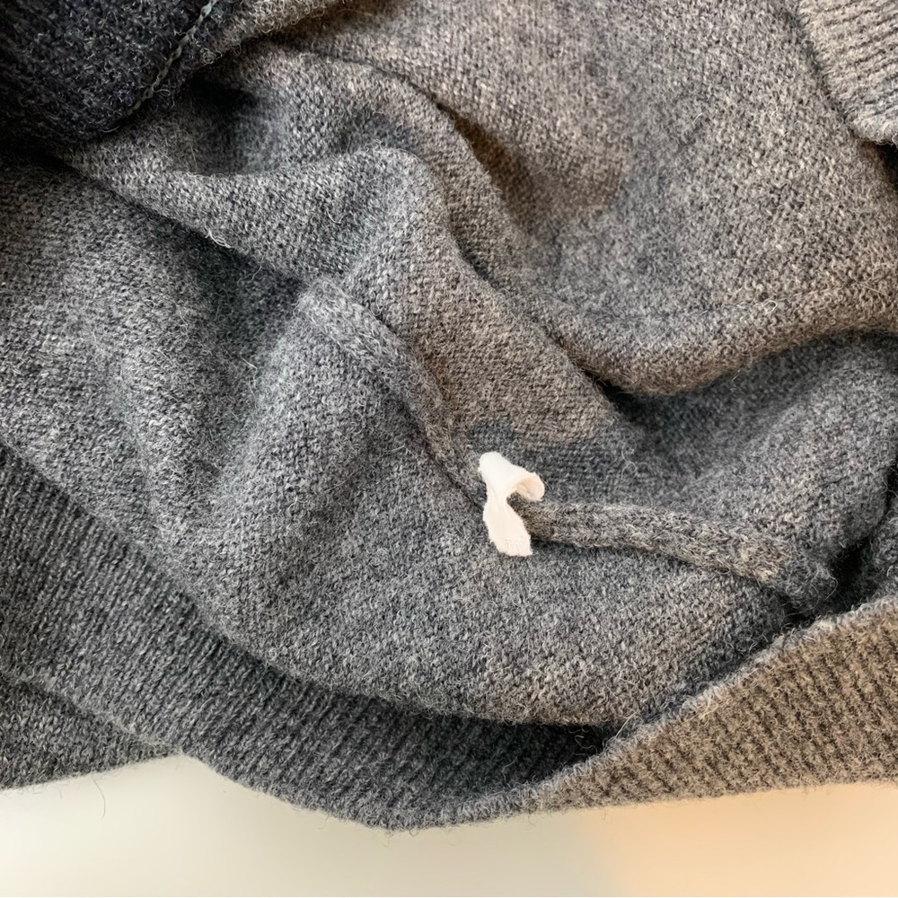 St Michael Cardigan Sweater Knit Gray Sz Medium Lambswool Pockets Grandpacore UK - Picture 9 of 10